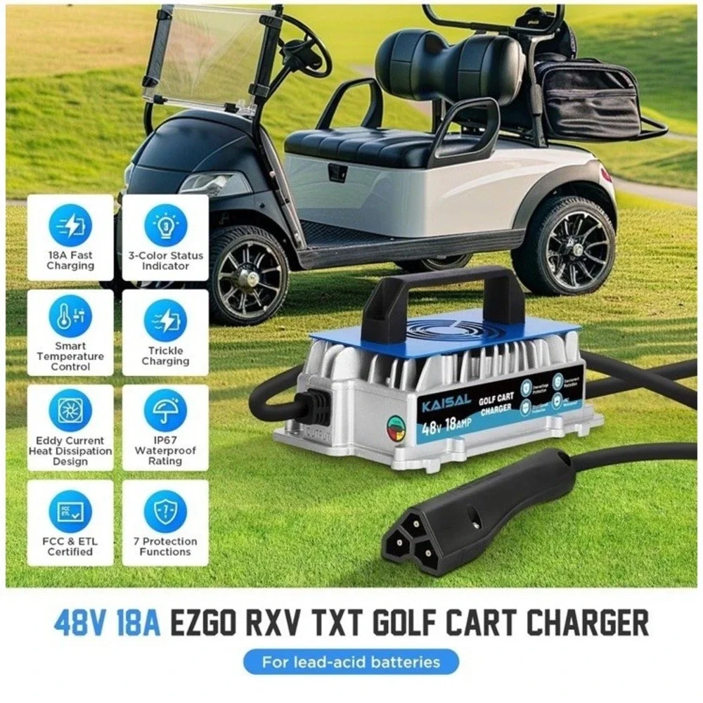 Kaisal ezgo Golf Cart Charger 48V 18 Amp Golf Cart Battery Charger 1250W